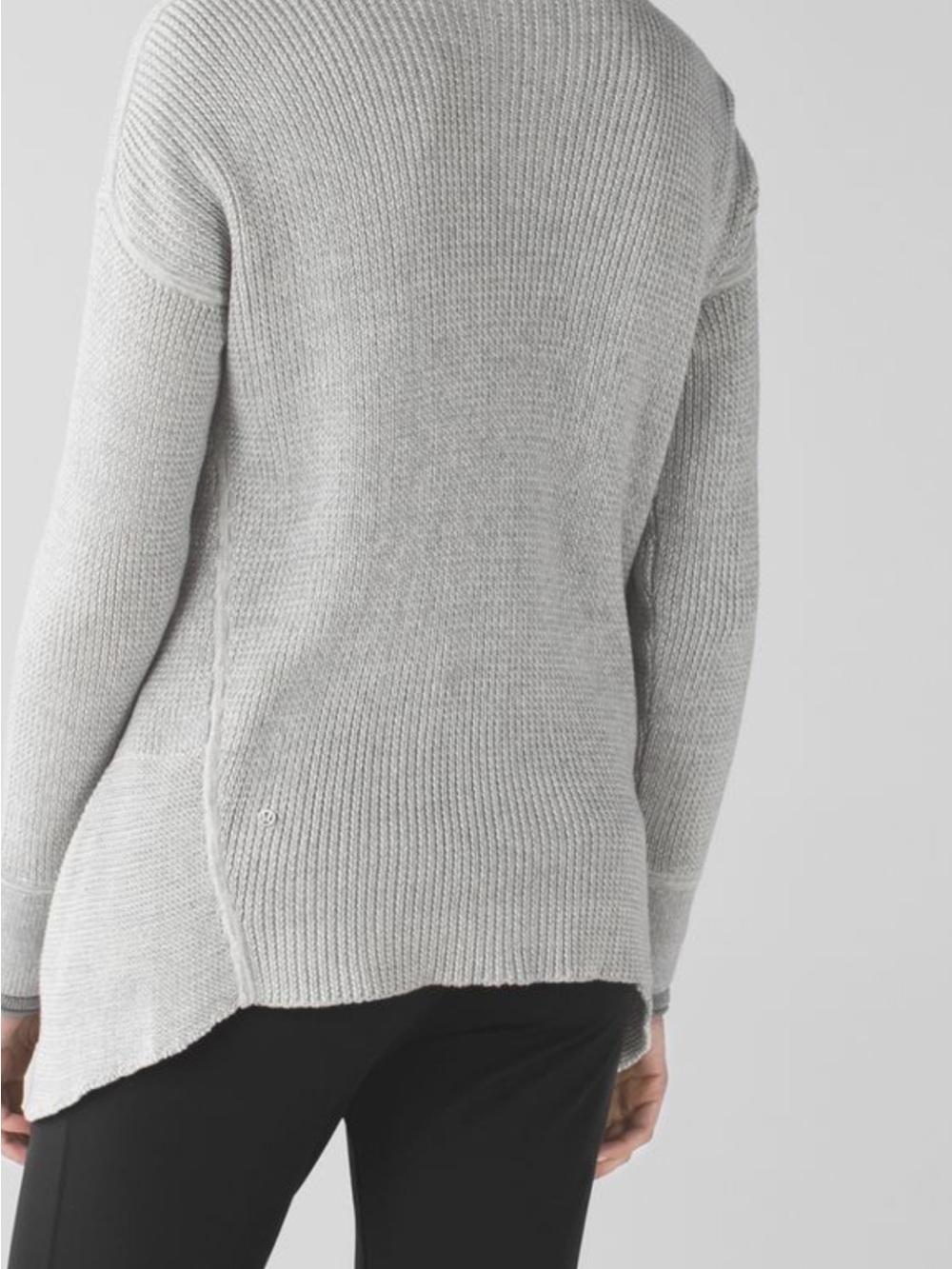 Lululemon Light Gray Women's Knit Sweater - Casual Ribbed Pullover